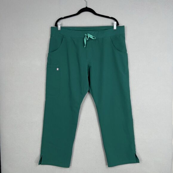 Figs Pants Womens XL Petite Green Yola Scrub Cargo Tech Minimal Utility Nurse - Picture 1 of 14